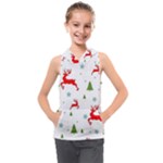 Christmas Texture, Pattern, Red, Craciun, Christmas, Snowflake, Kids  Sleeveless Hoodie