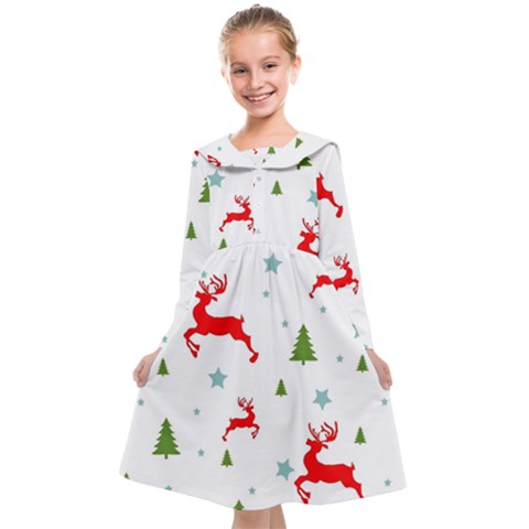 Christmas Texture, Pattern, Red, Craciun, Christmas, Snowflake, Kids  Midi Sailor Dress from ArtsNow.com