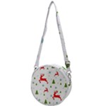 Christmas Texture, Pattern, Red, Craciun, Christmas, Snowflake, Crossbody Circle Bag