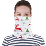 Christmas Texture, Pattern, Red, Craciun, Christmas, Snowflake, Face Seamless Bandana (Adult)