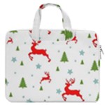 Christmas Texture, Pattern, Red, Craciun, Christmas, Snowflake, MacBook Pro 15  Double Pocket Laptop Bag 