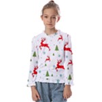 Christmas Texture, Pattern, Red, Craciun, Christmas, Snowflake, Kids  Frill Detail T-Shirt