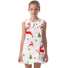 Kids  Pilgrim Collar Ruffle Hem Dress 