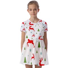 Kids  Short Sleeve Pinafore Style Dress 