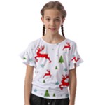 Christmas Texture, Pattern, Red, Craciun, Christmas, Snowflake, Kids  Cut Out Flutter Sleeves