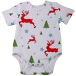 Christmas Texture, Pattern, Red, Craciun, Christmas, Snowflake, Baby Short Sleeve Bodysuit