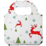 Christmas Texture, Pattern, Red, Craciun, Christmas, Snowflake, Foldable Grocery Recycle Bag