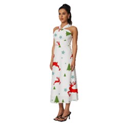 Sleeveless Cross Front Cocktail Midi Chiffon Dress 