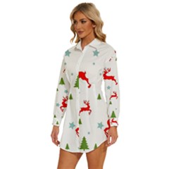 Womens Long Sleeve Shirt Dress 