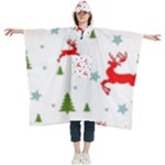 Christmas Texture, Pattern, Red, Craciun, Christmas, Snowflake, Women s Hooded Rain Ponchos