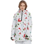 Christmas Texture, Pattern, Red, Craciun, Christmas, Snowflake, Women s Pullover Zip Ski and Snowboard Waterproof Breathable Jacket