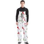 Christmas Texture, Pattern, Red, Craciun, Christmas, Snowflake, Men s Front Zip Ski And Snowboard Bib Pants