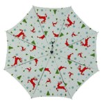 Christmas Texture, Pattern, Red, Craciun, Christmas, Snowflake, Automatic Folding Umbrella with Case (Medium)