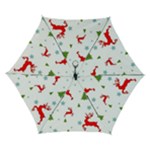 Christmas Texture, Pattern, Red, Craciun, Christmas, Snowflake, Automatic Folding Umbrella with Case (Small)