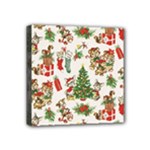 Christmas Texture, Pattern, Red, Tree, Craciun, Green, Christmas Mini Canvas 4  x 4  (Stretched)