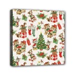 Christmas Texture, Pattern, Red, Tree, Craciun, Green, Christmas Mini Canvas 6  x 6  (Stretched)