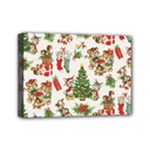 Christmas Texture, Pattern, Red, Tree, Craciun, Green, Christmas Mini Canvas 7  x 5  (Stretched)