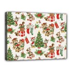 Christmas Texture, Pattern, Red, Tree, Craciun, Green, Christmas Canvas 16  x 12  (Stretched)