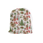 Christmas Texture, Pattern, Red, Tree, Craciun, Green, Christmas Drawstring Pouch (Large)