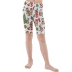 Christmas Texture, Pattern, Red, Tree, Craciun, Green, Christmas Kids  Mid Length Swim Shorts