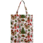 Christmas Texture, Pattern, Red, Tree, Craciun, Green, Christmas Zipper Classic Tote Bag