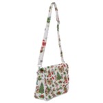 Christmas Texture, Pattern, Red, Tree, Craciun, Green, Christmas Shoulder Bag with Back Zipper