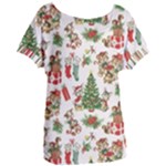 Christmas Texture, Pattern, Red, Tree, Craciun, Green, Christmas Women s Oversized T-Shirt