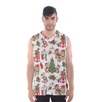 Christmas Texture, Pattern, Red, Tree, Craciun, Green, Christmas Men s Basketball Tank Top