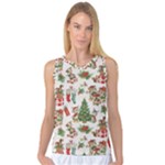 Christmas Texture, Pattern, Red, Tree, Craciun, Green, Christmas Women s Basketball Tank Top