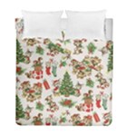 Christmas Texture, Pattern, Red, Tree, Craciun, Green, Christmas Duvet Cover Double Side (Full/ Double Size)