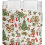 Christmas Texture, Pattern, Red, Tree, Craciun, Green, Christmas Duvet Cover Double Side (King Size)