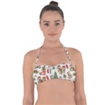 Christmas Texture, Pattern, Red, Tree, Craciun, Green, Christmas Tie Back Bikini Top