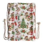 Christmas Texture, Pattern, Red, Tree, Craciun, Green, Christmas Drawstring Bag (Large)