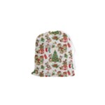 Christmas Texture, Pattern, Red, Tree, Craciun, Green, Christmas Drawstring Pouch (XS)