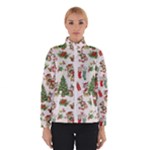 Christmas Texture, Pattern, Red, Tree, Craciun, Green, Christmas Women s Bomber Jacket