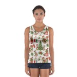 Christmas Texture, Pattern, Red, Tree, Craciun, Green, Christmas Sport Tank Top 