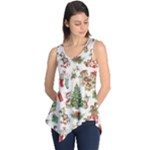 Christmas Texture, Pattern, Red, Tree, Craciun, Green, Christmas Sleeveless Tunic