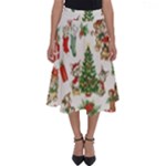 Christmas Texture, Pattern, Red, Tree, Craciun, Green, Christmas Perfect Length Midi Skirt