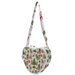 Christmas Texture, Pattern, Red, Tree, Craciun, Green, Christmas Heart Shoulder Bag