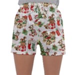 Christmas Texture, Pattern, Red, Tree, Craciun, Green, Christmas Sleepwear Shorts