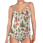 Christmas Texture, Pattern, Red, Tree, Craciun, Green, Christmas Tankini Set