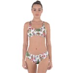 Christmas Texture, Pattern, Red, Tree, Craciun, Green, Christmas Criss Cross Bikini Set