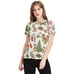 Christmas Texture, Pattern, Red, Tree, Craciun, Green, Christmas Women s Short Sleeve Rash Guard