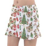 Christmas Texture, Pattern, Red, Tree, Craciun, Green, Christmas Classic Tennis Skirt