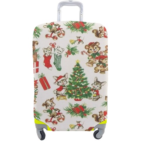 Christmas Texture, Pattern, Red, Tree, Craciun, Green, Christmas Luggage Cover (Large) from ArtsNow.com