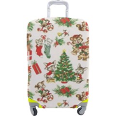 Christmas Texture, Pattern, Red, Tree, Craciun, Green, Christmas Luggage Cover (Large) from ArtsNow.com