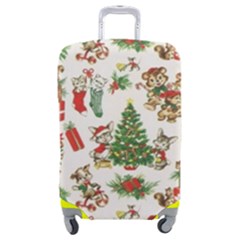 Christmas Texture, Pattern, Red, Tree, Craciun, Green, Christmas Luggage Cover (Medium) from ArtsNow.com