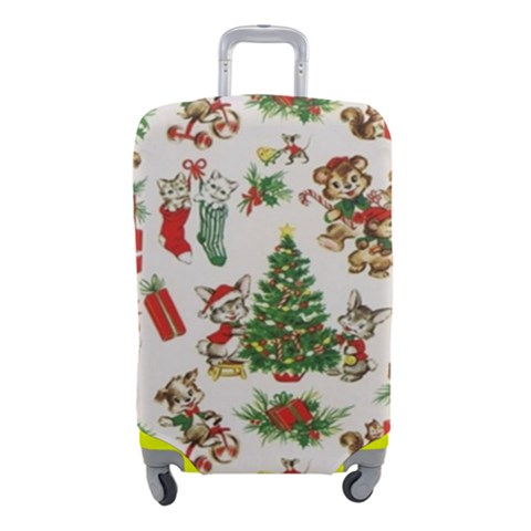 Christmas Texture, Pattern, Red, Tree, Craciun, Green, Christmas Luggage Cover (Small) from ArtsNow.com