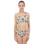 Christmas Texture, Pattern, Red, Tree, Craciun, Green, Christmas Spliced Up Two Piece Swimsuit