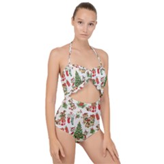 Scallop Top Cut Out Swimsuit 